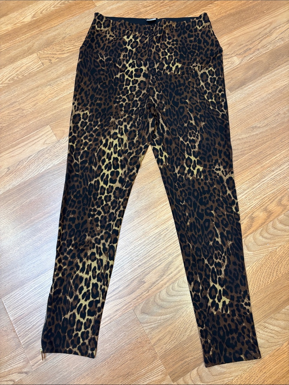 IMAN Brown Black & Tan Leopard Print Leggings. Size L
